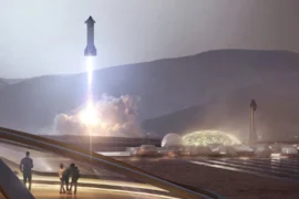 Būsimas Marso Miestas Su Starlink Ryšio Sistema Ir Infrastruktūra