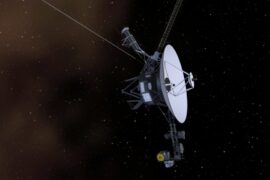 Voyager 1 Spacecraft In Deep Space Field. 3d Illustration
