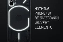 Nothing atsisako „Glyph“ šviesų Phone 3 modelyje Nothing Phone 3 Be Glyph Sviesu Nugaros Paneles