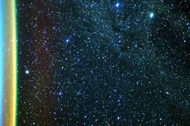 Žvaigždėtas dangus ir atmosferos švytėjimas iš Tarptautinės kosminės stoties 3867 Žvaigždėtas Dangus Ir Atmosferos švytėji