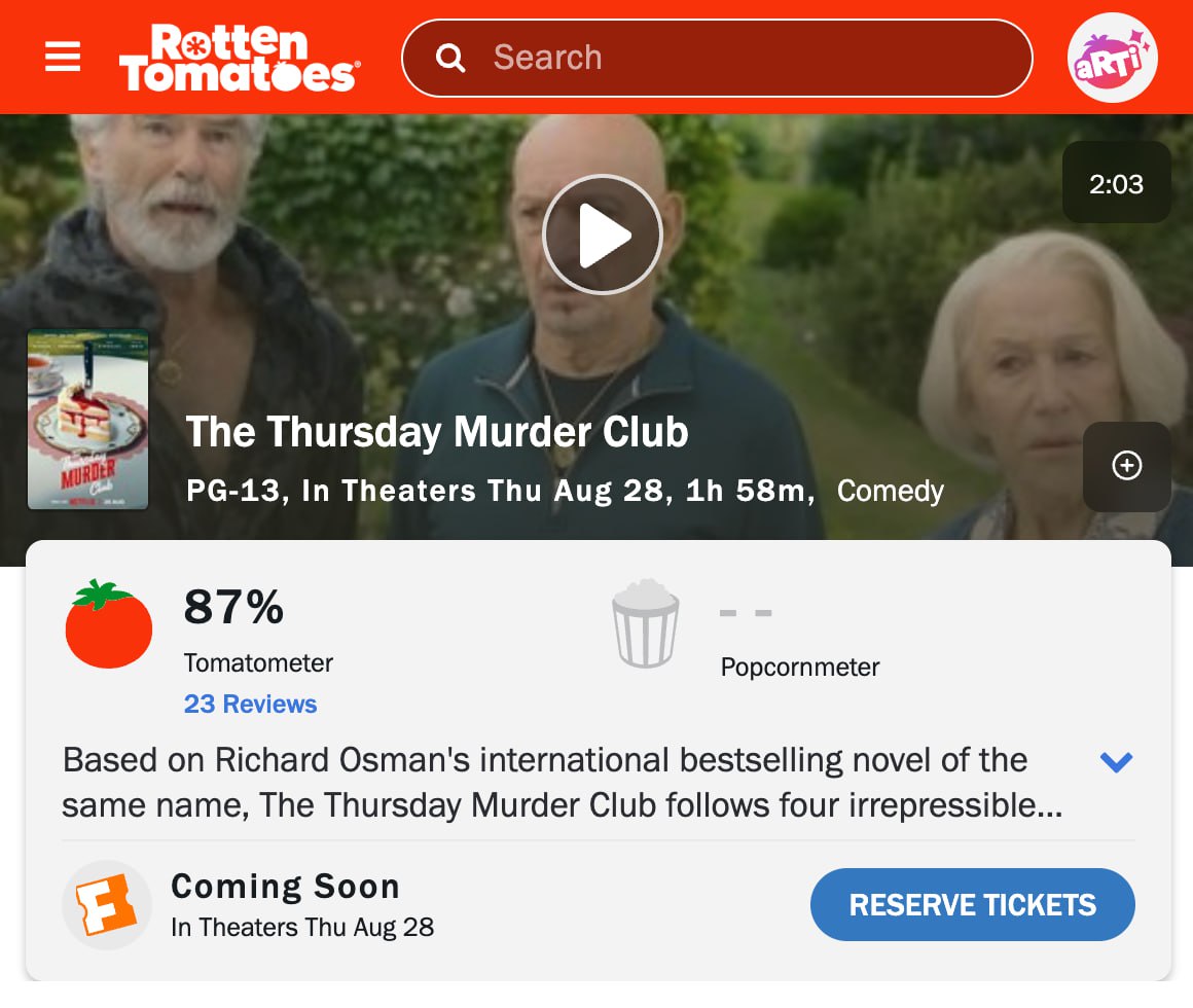 5201 Filmas Keturtdienio žmogžudysčių Klubas Sužavėjo Kritikų V