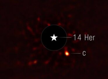 4202 Ekzoplaneta 14 Herculis C Užfiksuota James Webb Teleskopu