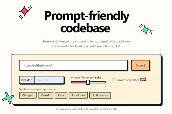GitHub saugyklų paruošimas neuroniniams tinklams su Gitingest
