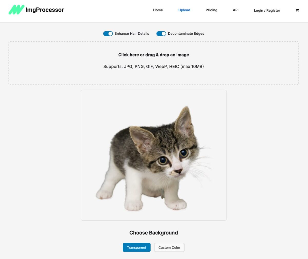 ImgProcessor leidžia lengvai pašalinti foną iš vaizdų