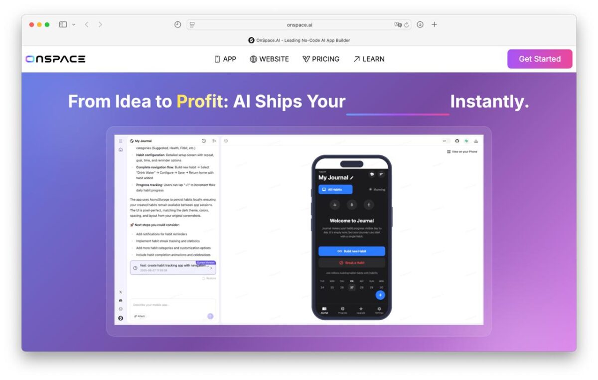 OnSpaceAI revoliucionizuoja mobiliųjų programėlių kūrimą