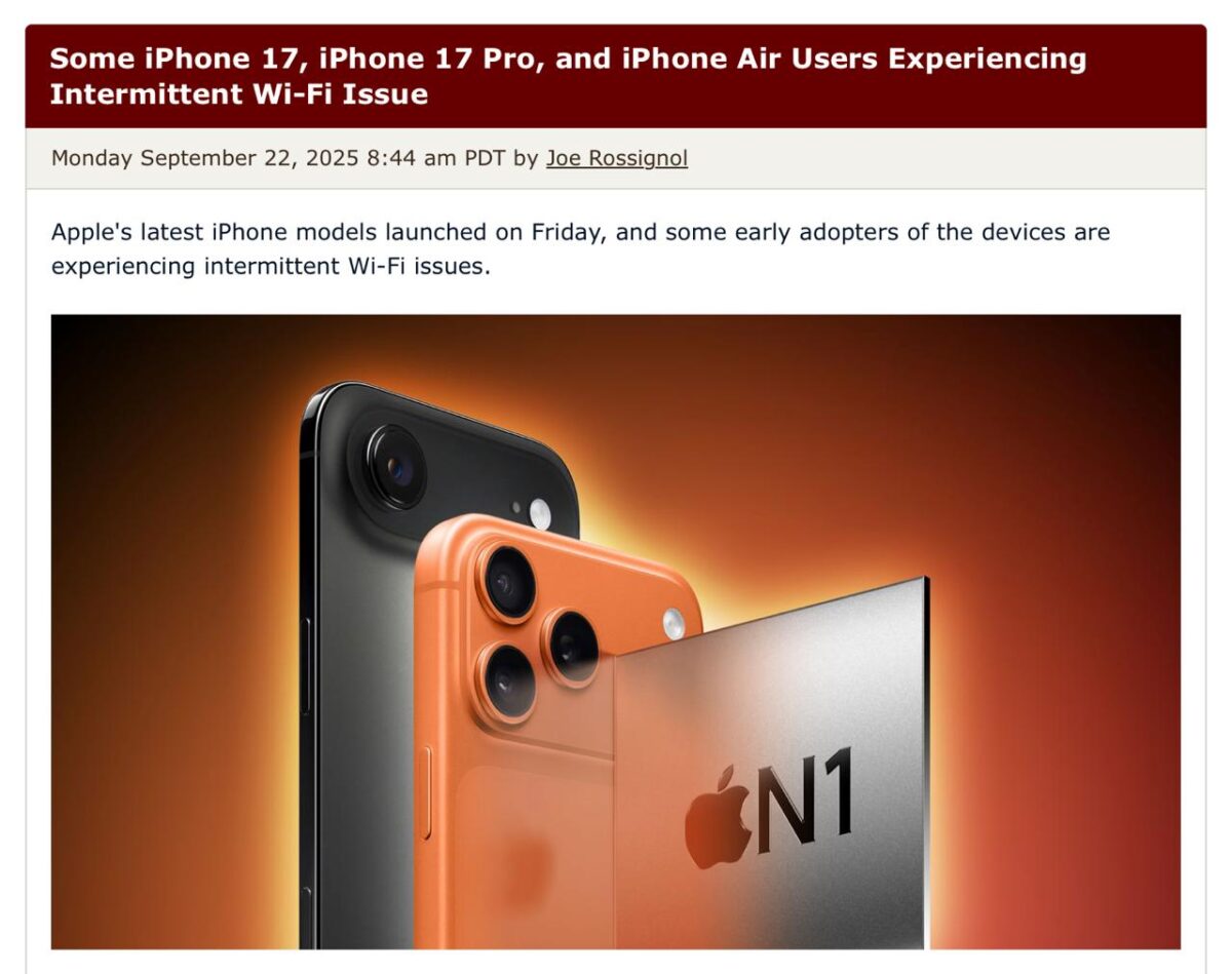 5458 Iphone 17 Vartotojai Susiduria Su Wifi Ryšio Problemomis