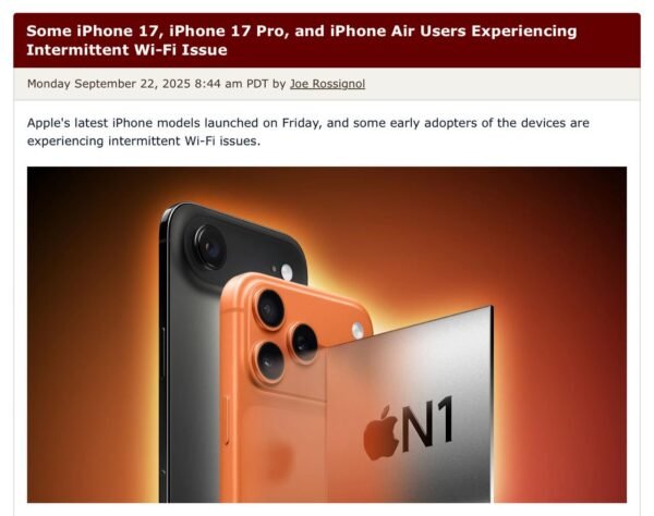 739 Iphone 17 Naudotojai Susiduria Su Wifi Ryšio Trikdžiais
