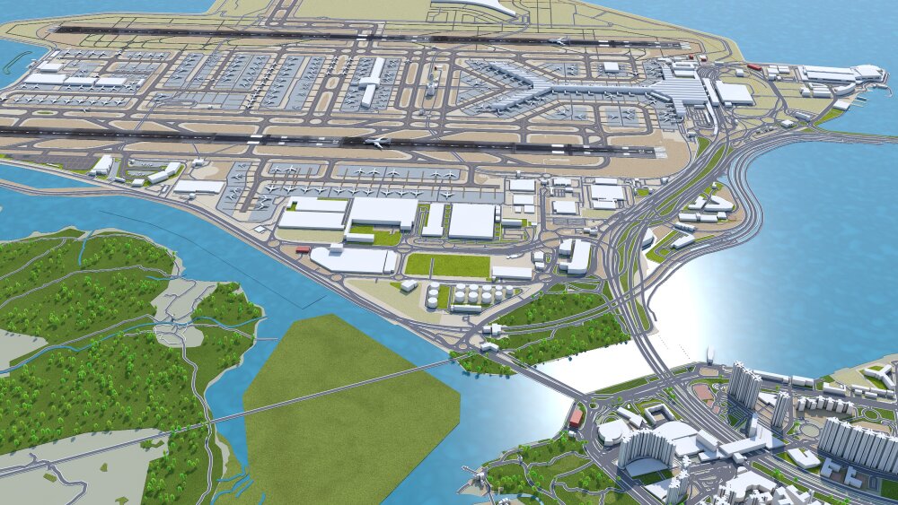 Tarptautinio Honkongo Oro Uosto Statybos Stebėjimas Iš Kosmoso