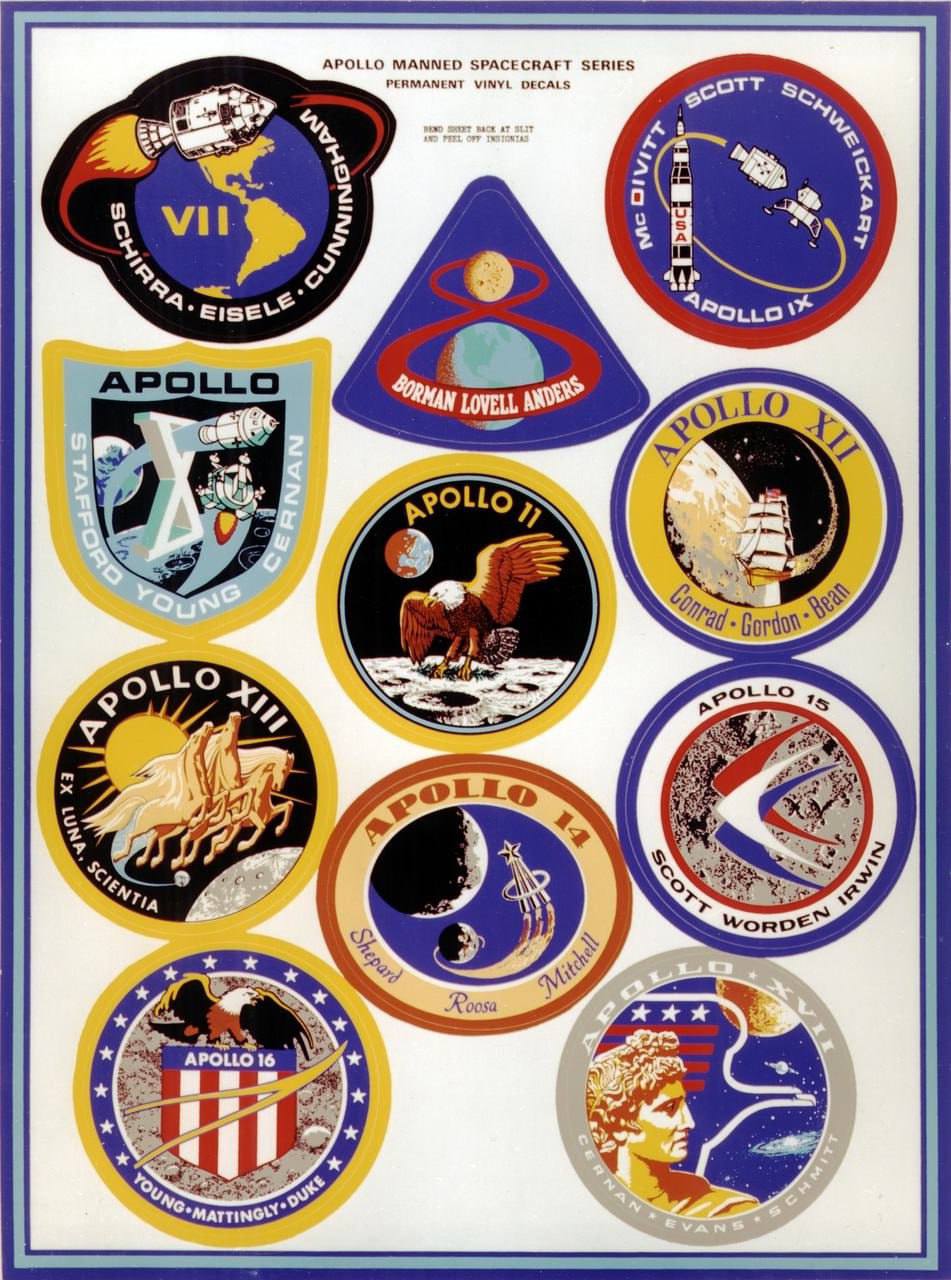 4232 Apollo Misijų Ekipažų Emblemos Nuo Apollo 7 Iki Apollo 17