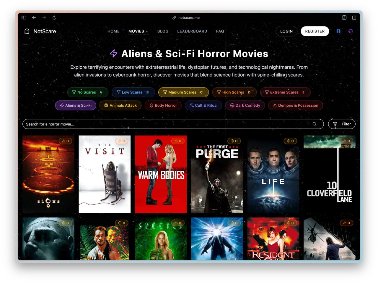 5528 Naujas Svetainė Notscare Leidžia Filmo Gerbėjams Rasti Siaub