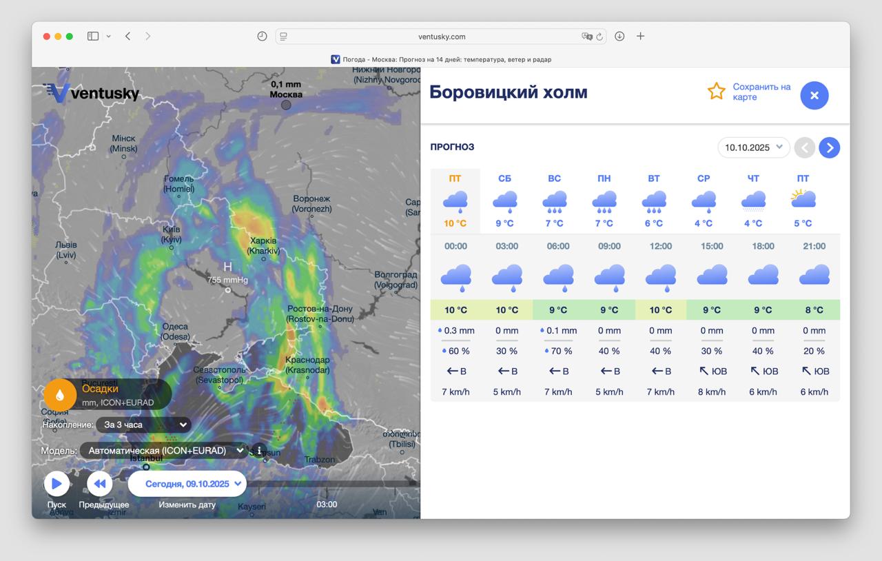 5571 Ilgalaikiai Lietūs Artimiausiomis Dienomis Maskvoje