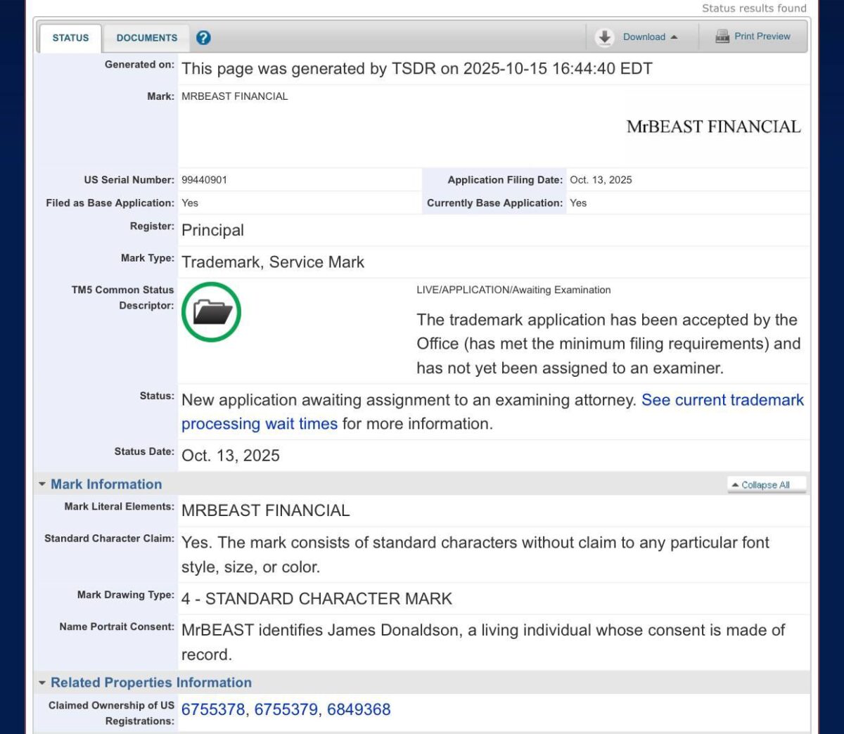 5618 Mrbeast Planuoja įkurti Savo Finansines Paslaugas