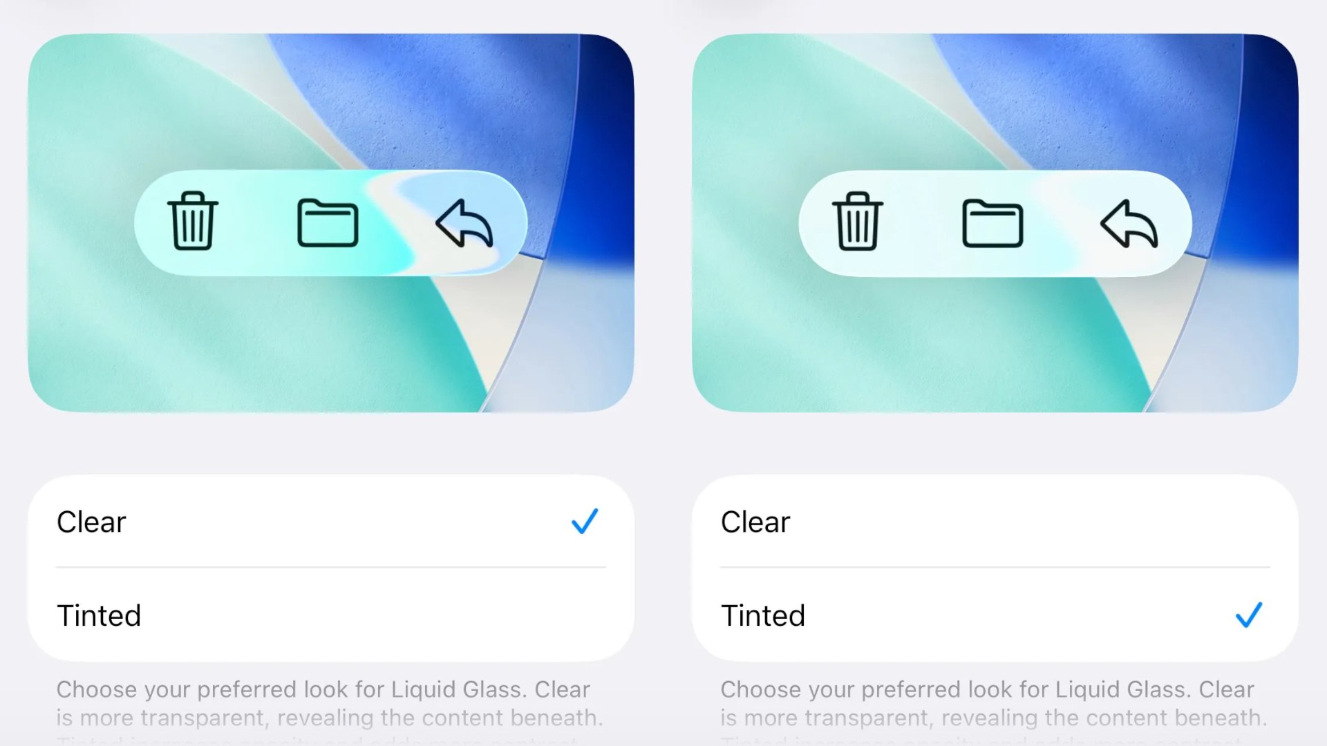 5750 Apple Prideda Skaidrumo Nustatymą Liquid Glass Efektui