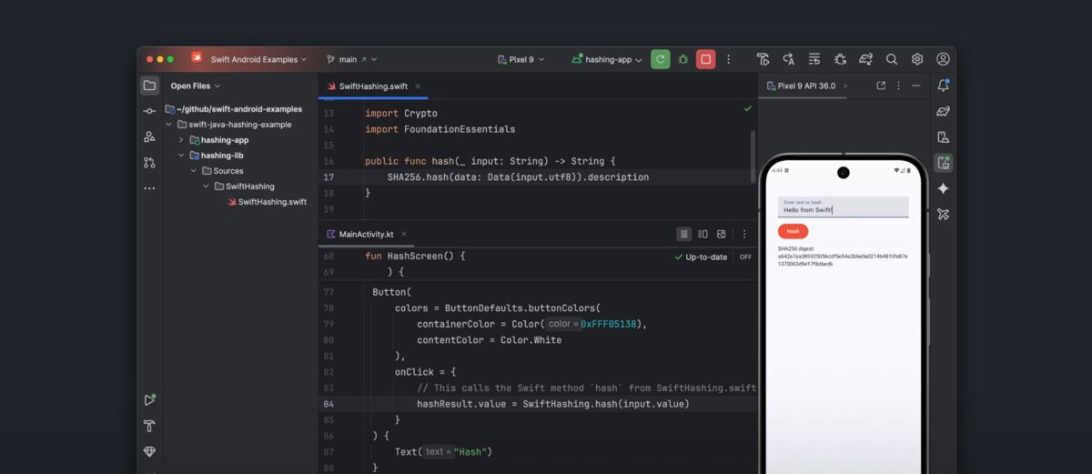 Swift SDK leidžia kurti aplikacijas ir Android platformai