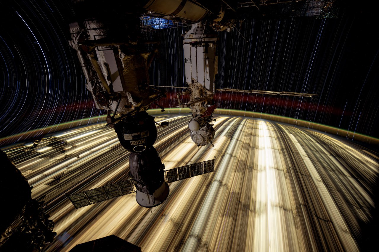 10158 Miestų šviesos Ilgos Ekspozicijos Nuotraukose Iš Orbitos