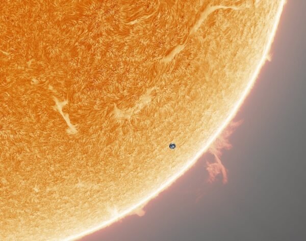 10197 Astrofotografo Užfiksuota Saulė įspūdingas Vaizdas Ir žemė