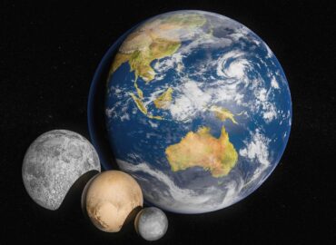 3513 Pluto Ir Charonas Prieš Žemę Ir Mėnulį Palyginimas