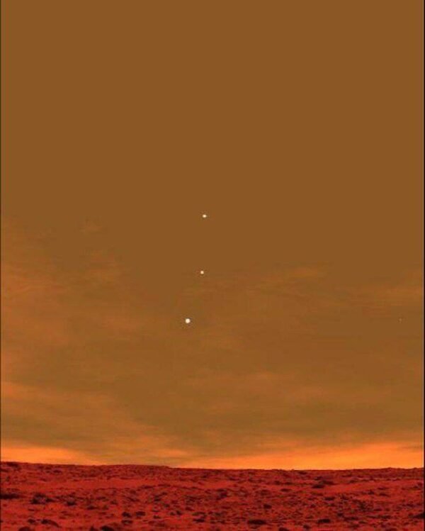4129 Žemė Jupiteris Ir Venera Matomi Iš Marso