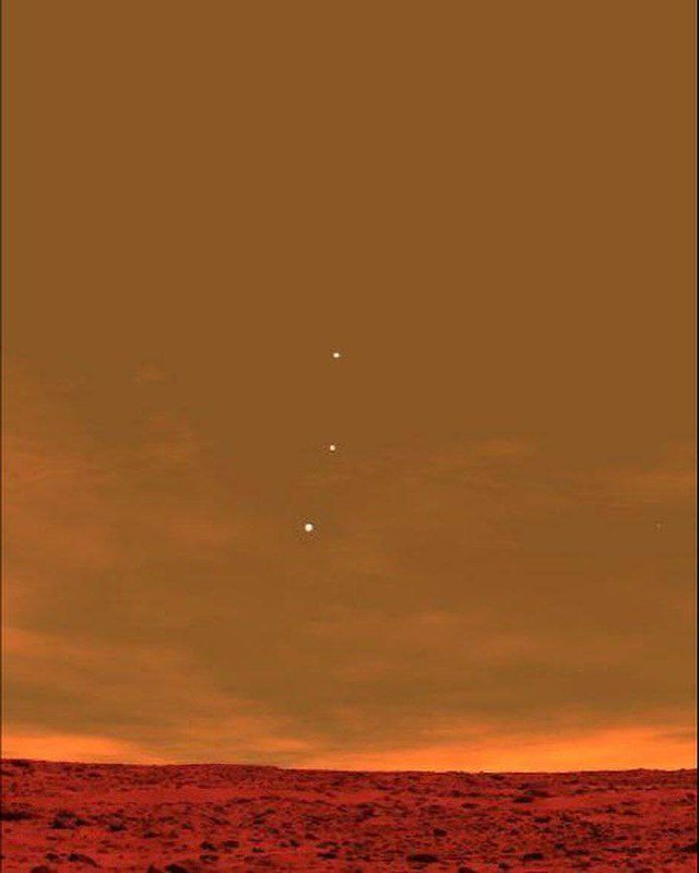 4129 Žemė Jupiteris Ir Venera Matomi Iš Marso