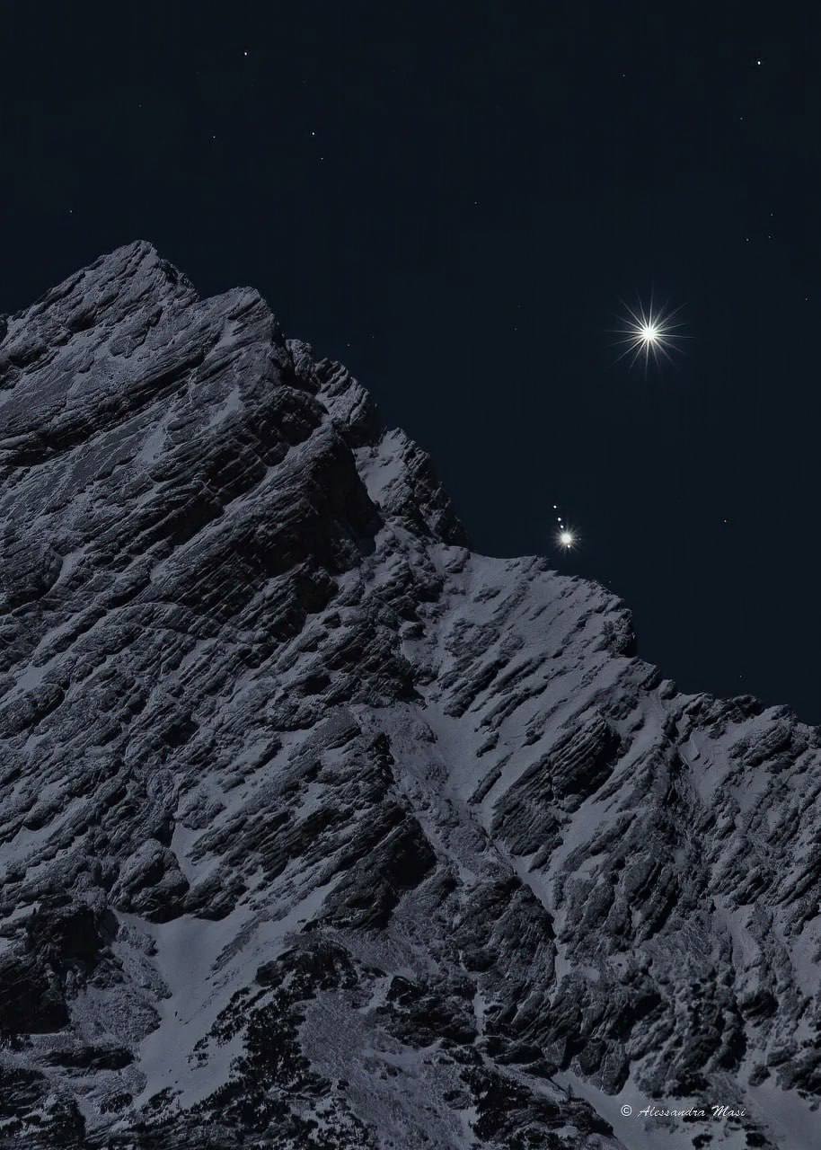 4533 Veneros Ir Jupiterio Vaizdas Virš Dolomitų Alpių