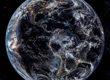 4545 Žemė Iš Kosmoso įspūdinga Naktinė Nuotrauka Iš Palydovo