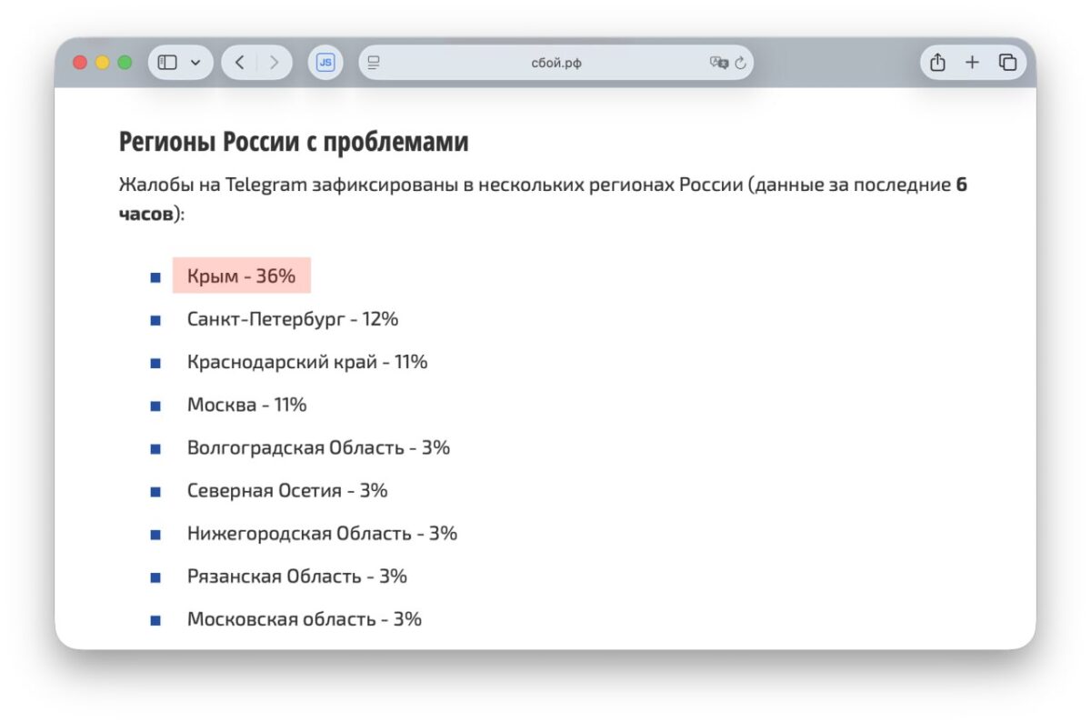 Telegram ir WhatsApp dalinai užblokuoti Kryme