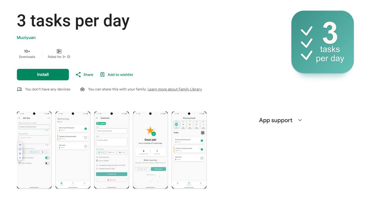 5820 Minimalistinis Dienos Trijų Užduočių Stebėjimo įrankis