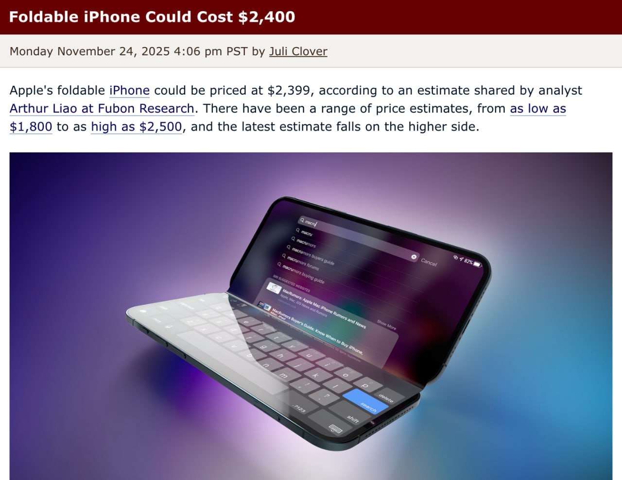 5915 Apple Pristatys Pirmąjį Sulankstomą Iphone Už 2400 Dolerių