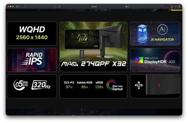 5918 Msi Pristatė Naują žaidimų Monitorių Mag 274qpf X32
