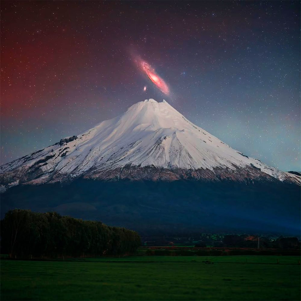 10216 Andromedos Grožis Virš Taranaki Kalno Naujojoje Zelandijoje