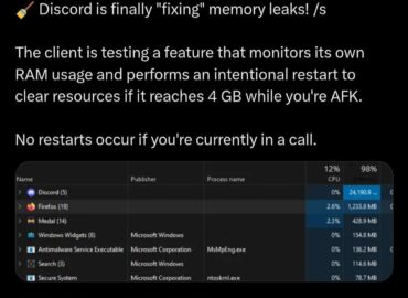 19863 Discord Sprendimas Dėl Atminties Nutekėjimo Laikinas Sprend