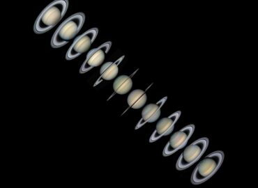 2220 Saturno žiedų Stebėjimas Skirtingais Kampais