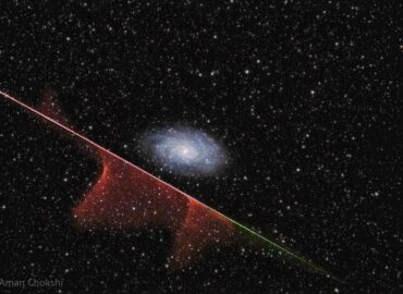 4661 Meteoras Užfiksuotas Galaktikos Trikampis Astrofotografijoje