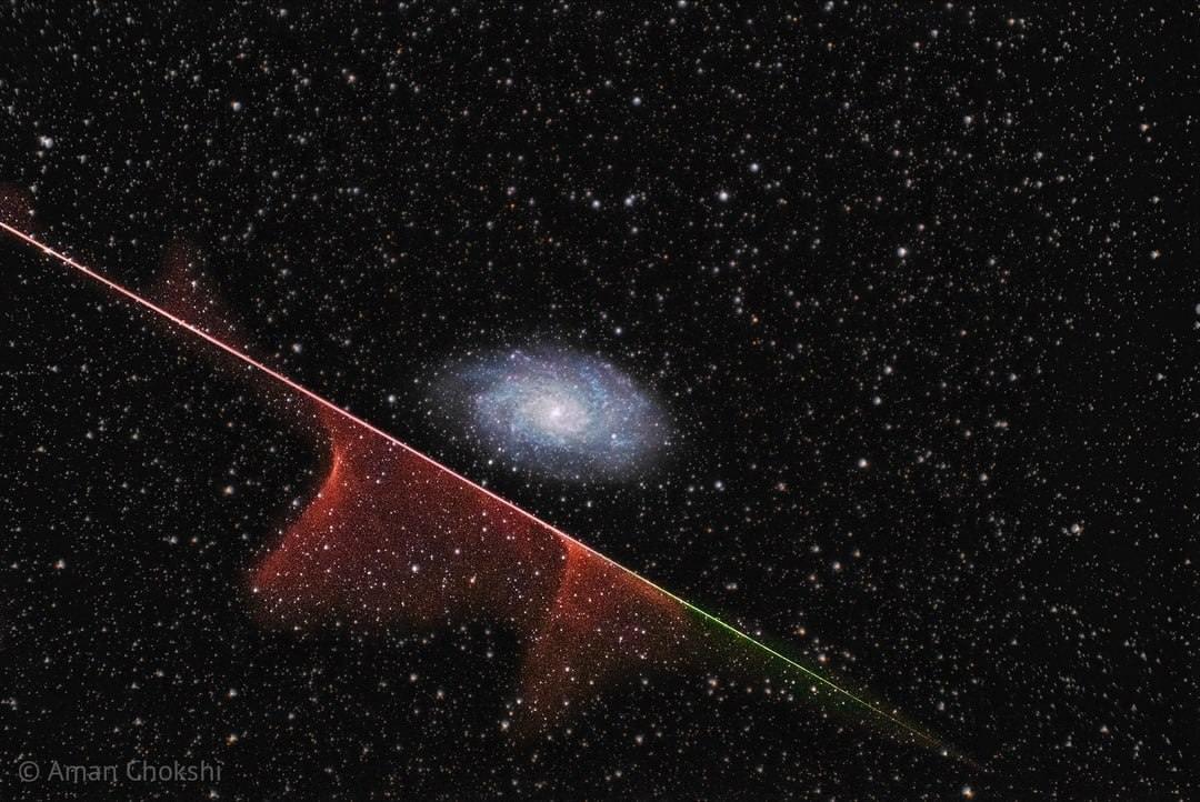 4661 Meteoras Užfiksuotas Galaktikos Trikampis Astrofotografijoje