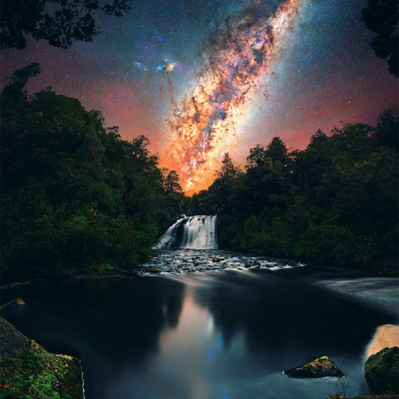 4668 Aniwaniwa Krioklys Ir Paukščių Takas Astrofotografijos Mena