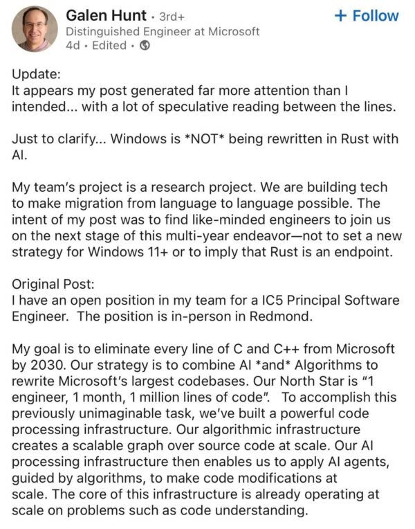 Microsoft atsisakys C/C++ kalbų iki 2030 metų