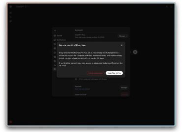 856 Openai Siūlo Nemokamą Mėnesį Chatgpt Plus Siekiant Išlaikyti