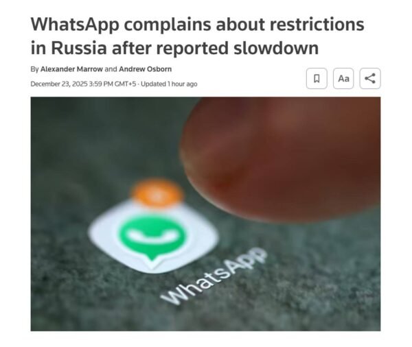 WhatsApp kovoja su Rusijos blokavimu dėl vartotojų privatumo
