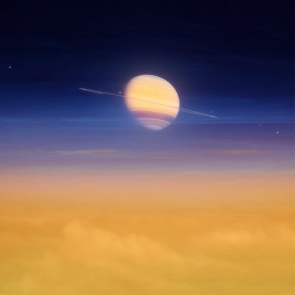 10399 Saturno Vaizdas Iš Titano Atmosferos Menininko Vizija