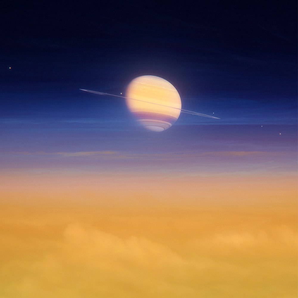 10399 Saturno Vaizdas Iš Titano Atmosferos Menininko Vizija