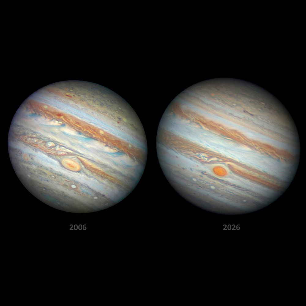 10423 Didžiojo Raudonojo Dėmės Pokyčiai Jupiterio Atmosferoje Per