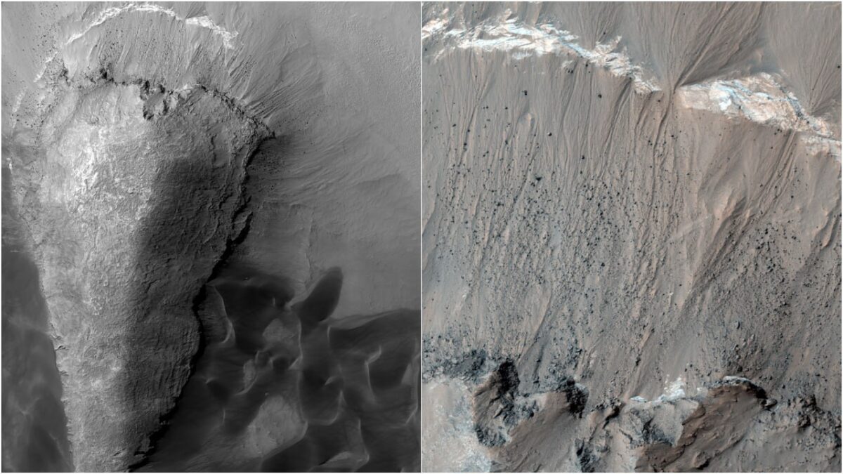 Mars Reconnaissance Orbiter fiksuoja Marso dykumų ir griovių vaizdus