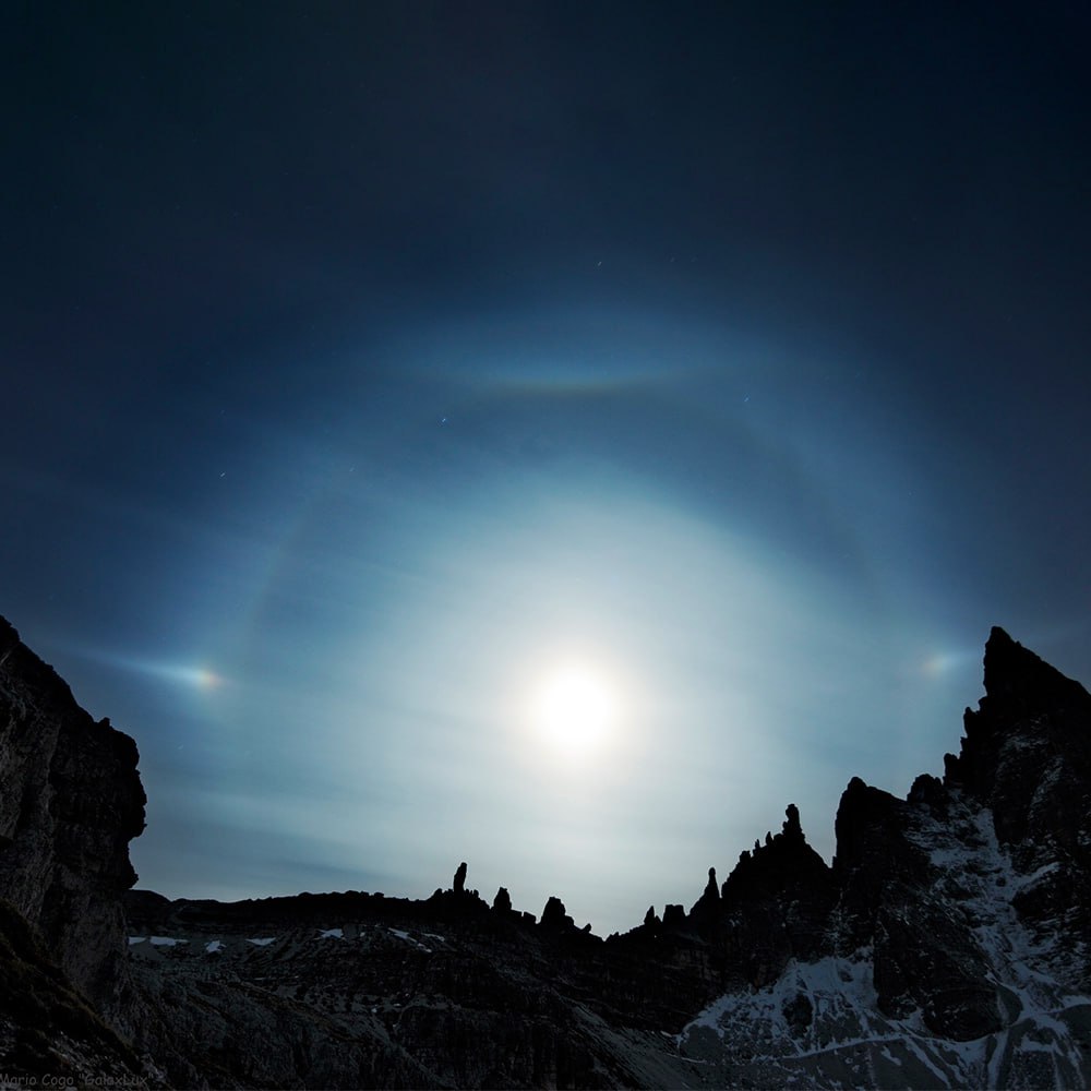 10435 Italijoje Virš Paterno Kalno Stebėtas įspūdingas Mėnulio Hal