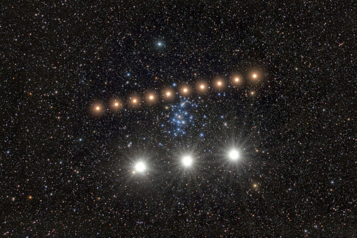 Marsas ir Venera kartu su žvaigždžių spiečiumi Ule