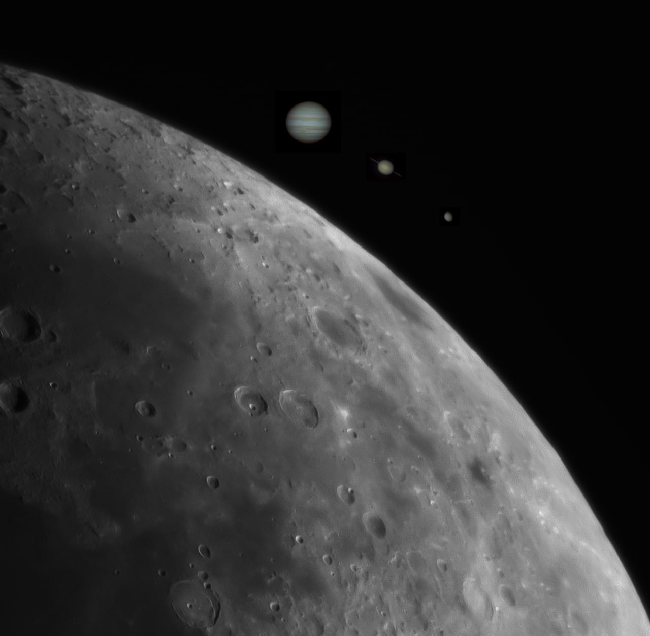 2275 Planetų Ir Mėnulio Matomų Dydžių Palyginimas Jupiteris Sat