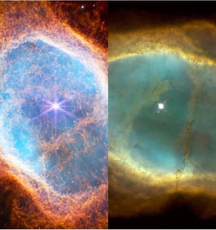 3642 Webb Ir Hubble Teleskopų Palyginimas Pietų žiedo ūkas