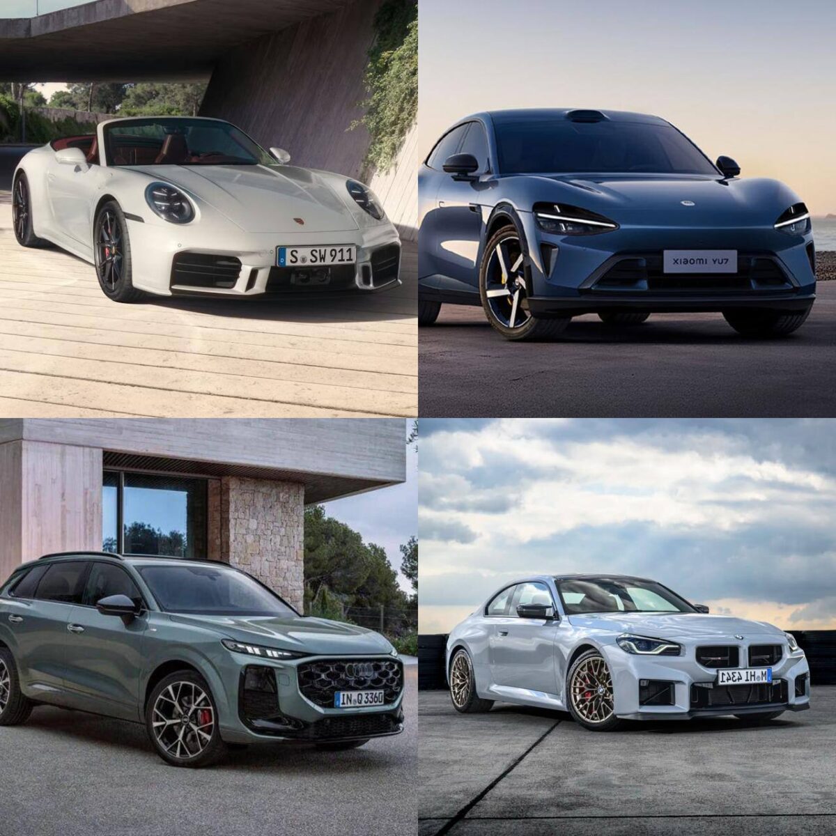 Sportiniai Porsche ir BMW modeliai susiduria su Audi ir Xiaomi krosoveriais