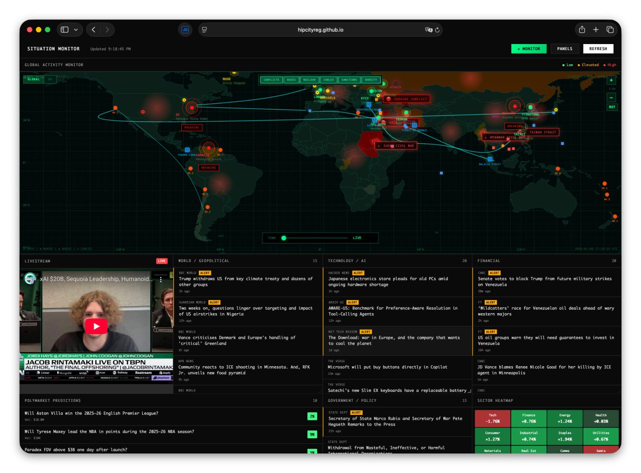 6408 Sukurtas Svetainės įrankis Pasaulio įvykiams Stebėti Realiu