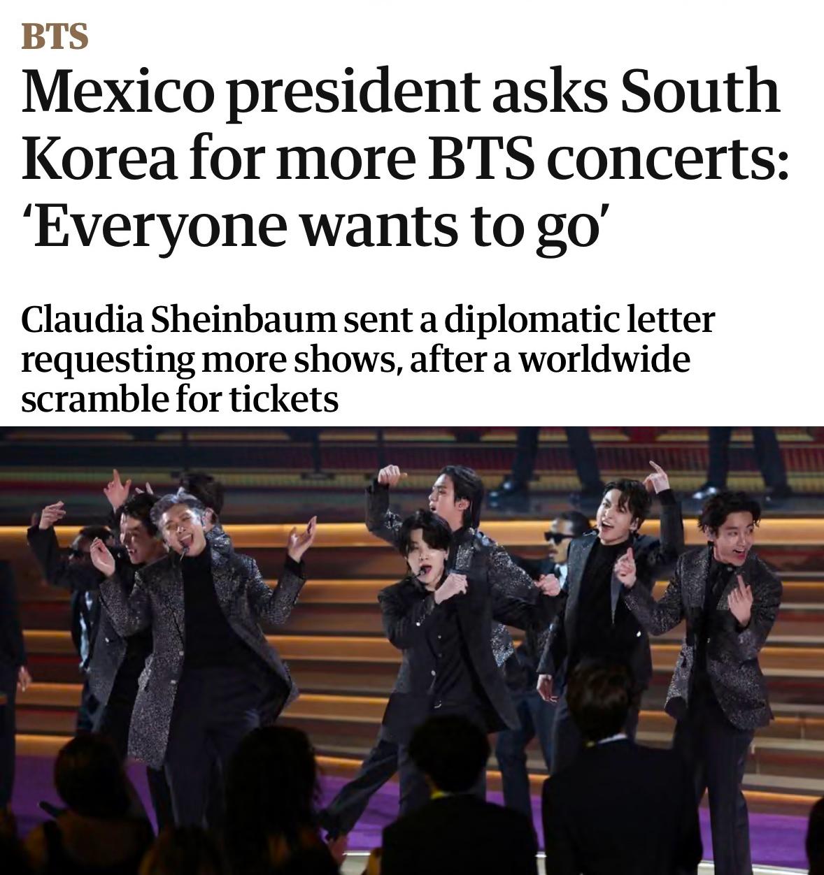 6571 Meksikos Prezidentė Kreipėsi į Pietų Korėją Dėl Daugiau Bts