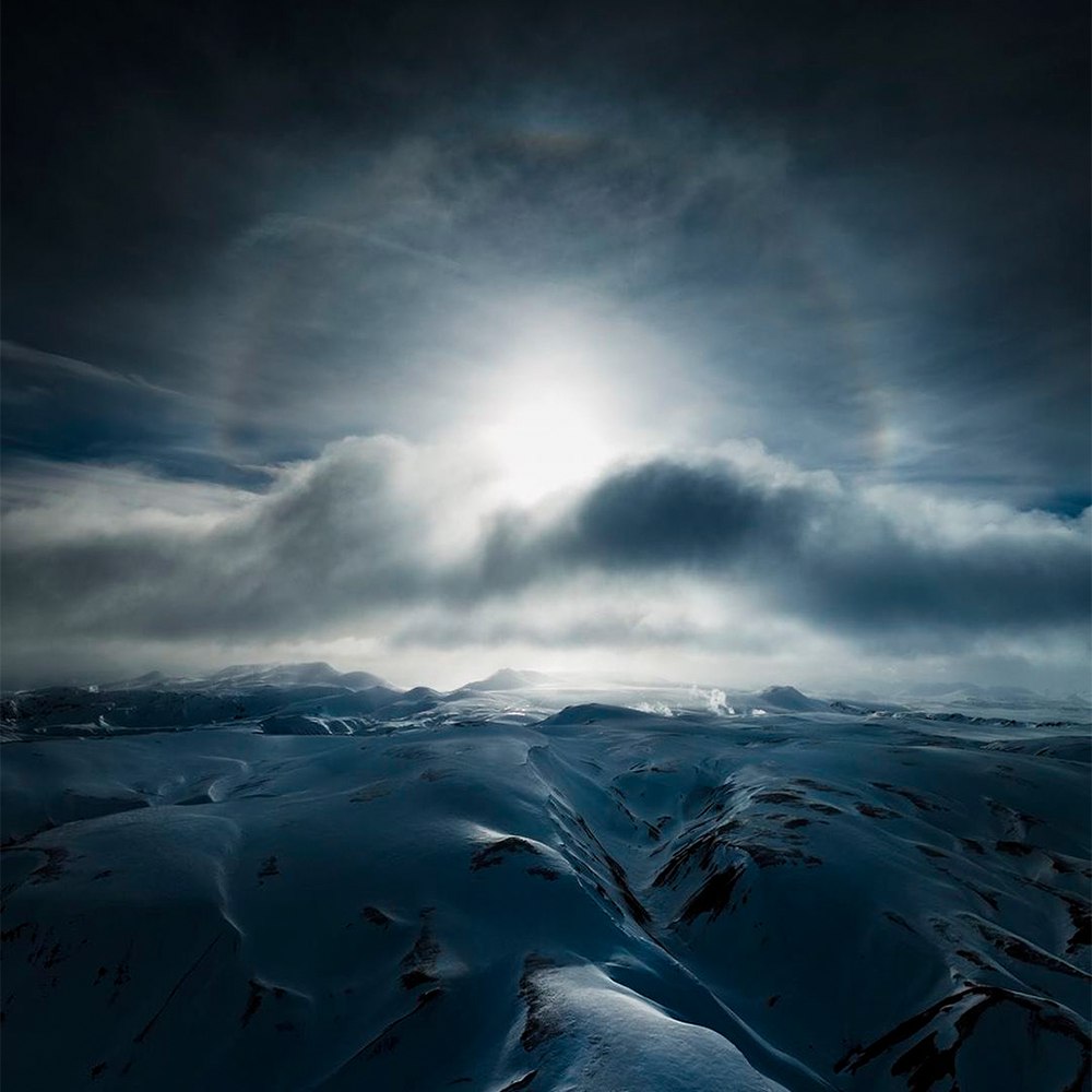 10523 Įspūdingas Saulės Aureolės Reiškinys Virš Landmannalaugar Ka